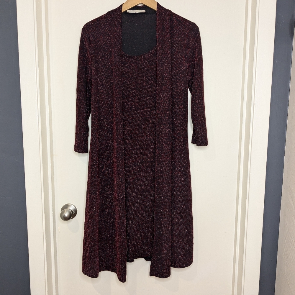 Tiffany & Grey Sleeved Burgundy Jacket Dress in Medium